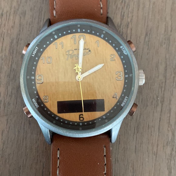 Mens Original Penguin wood face watch. - Picture 2 of 5